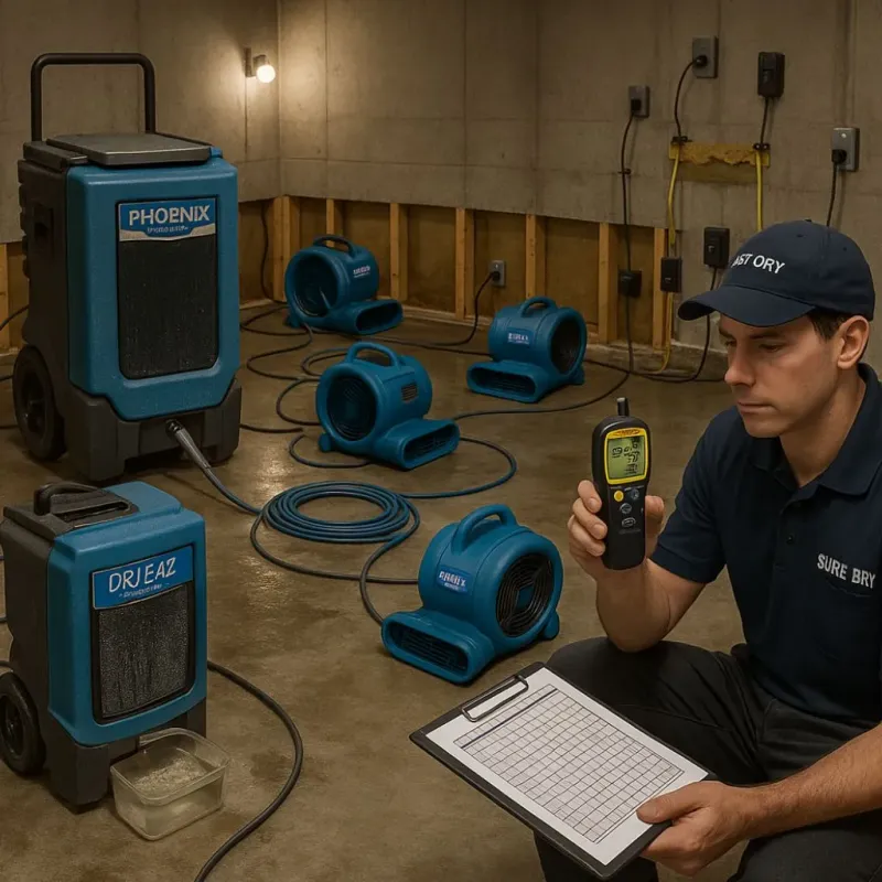 Structural Drying and Dehumidification process in Clearlake, CA